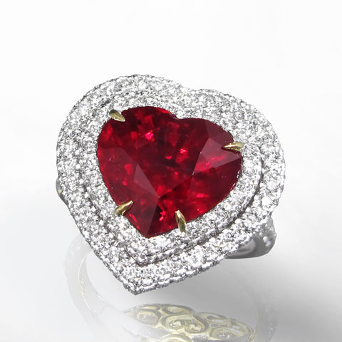 Marina D Fine Ruby & Diamond Heart Ring