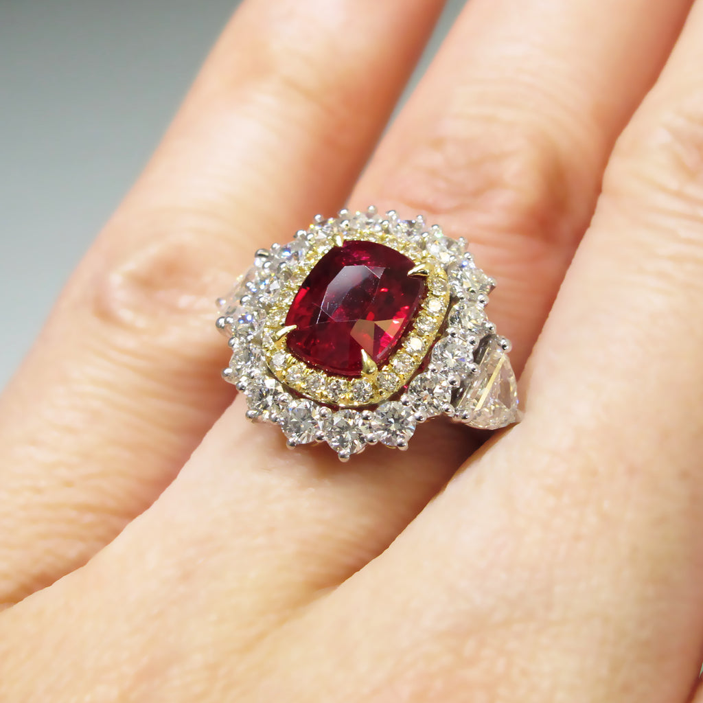 JDI-89068- 18K Gold Unheated Ruby & Diamond Ring – Marina D